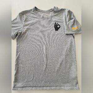 Nike Gray T-Shirt with Black and Orange Accents